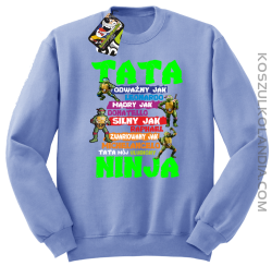 Tata Odważny jak Leonardo Żółwie NINJA Turtles - Bluza męska standard bez kaptura błękit 