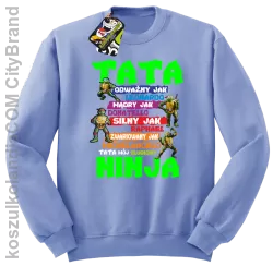 Tata Odważny jak Leonardo Żółwie NINJA Turtles - Bluza męska standard bez kaptura błękit 