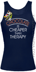 Chocolate is cheaper than therapy - Top damski granat