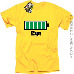 Syn - Bateria 100% - Koszulka męska żółta 