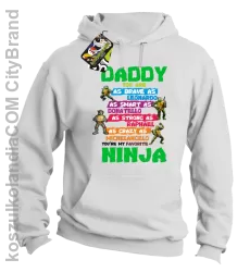 Daddy you are as brave as Leonardo Ninja Turtles -Bluza męska z kapturem biała 