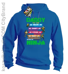 Daddy you are as brave as Leonardo Ninja Turtles -Bluza męska z kapturem niebieska 