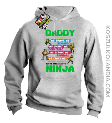 Daddy you are as brave as Leonardo Ninja Turtles -Bluza męska z kapturem melanż 