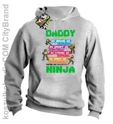 Daddy you are as brave as Leonardo Ninja Turtles -Bluza męska z kapturem melanż 