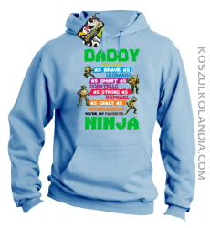 Daddy you are as brave as Leonardo Ninja Turtles -Bluza męska z kapturem błękit 