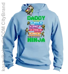 Daddy you are as brave as Leonardo Ninja Turtles -Bluza męska z kapturem błękit 