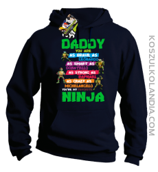 Daddy you are as brave as Leonardo Ninja Turtles -Bluza męska z kapturem granat