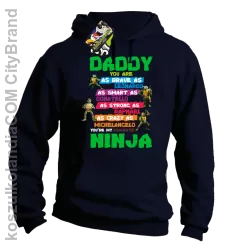 Daddy you are as brave as Leonardo Ninja Turtles -Bluza męska z kapturem granat