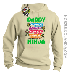 Daddy you are as brave as Leonardo Ninja Turtles -Bluza męska z kapturem beżowa 