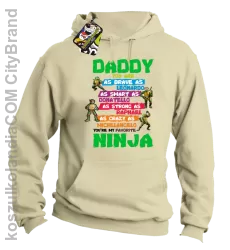 Daddy you are as brave as Leonardo Ninja Turtles -Bluza męska z kapturem beżowa 