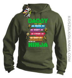 Daddy you are as brave as Leonardo Ninja Turtles -Bluza męska z kapturem khaki