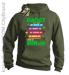 Daddy you are as brave as Leonardo Ninja Turtles -Bluza męska z kapturem khaki