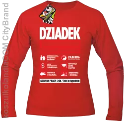 DZIADEK - Jednoosobowa działalność gospodarcza - longsleeve męski - Czerwony