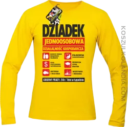 DZIADEK - Jednoosobowa działalność gospodarcza - longsleeve męski - Żółty