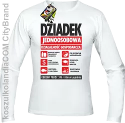 DZIADEK - Jednoosobowa działalność gospodarcza - longsleeve męski - Biały