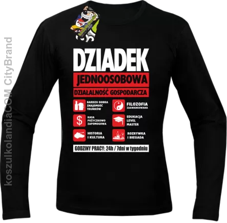 DZIADEK - Jednoosobowa działalność gospodarcza - longsleeve męski - Czarny