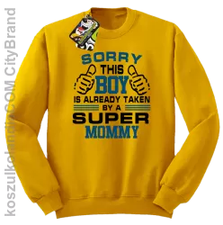 Sorry this boy is already taken by a super mommy - Bluza męska standard bez kaptura zółta 