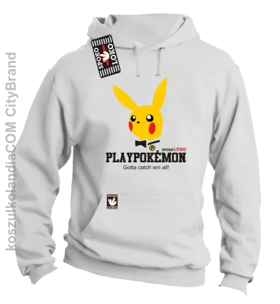 Play Pokemon - Bluza męska z kapturem biała 