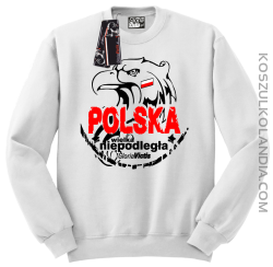 Polska Wielka Niepodległa - Bluza męska standard bez kaptura biała 