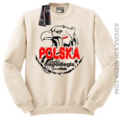 Polska Wielka Niepodległa - Bluza męska standard bez kaptura beżowa 