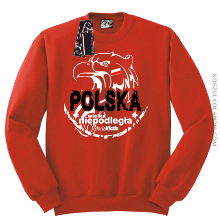 Polska Wielka Niepodległa - Bluza męska standard bez kaptura czerwona 