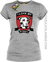 I Love My Pitbull - Koszulka damska melanż
