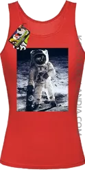 Kosmonauta z deskorolką - Top damski czerwony 
