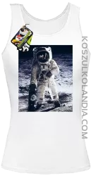 Kosmonauta z deskorolką - Top damski biały 