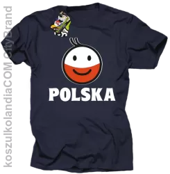 POLSKA Emotik dwukolorowy -koszulka męska granatowa