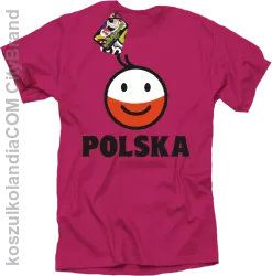 POLSKA Emotik dwukolorowy -koszulka męska fuchsia