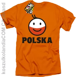 POLSKA Emotik dwukolorowy -koszulka męska pomarańczowa