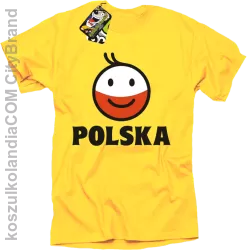 POLSKA Emotik dwukolorowy -koszulka męska żółta