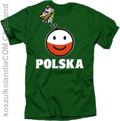 POLSKA Emotik dwukolorowy -koszulka męska zielona