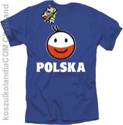 POLSKA Emotik dwukolorowy -koszulka męska niebieska