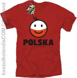 POLSKA Emotik dwukolorowy -koszulka męska czerwona