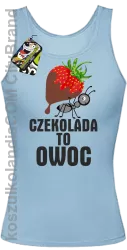 Czekolada to owoc -  Top damski błękitna 