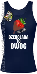 Czekolada to owoc -  Top damski granatowy 