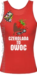 Czekolada to owoc -  Top damski czerwony 