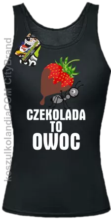 Czekolada to owoc -  Top damski czarny 