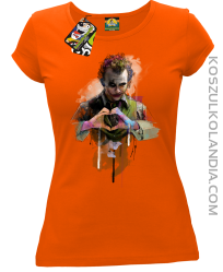 Love Joker Halloweenowy - koszulka damska pomarańczowa