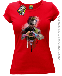 Love Joker Halloweenowy - koszulka damska czerwona