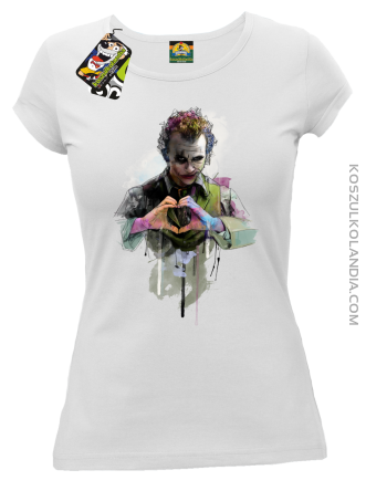 Love Joker Halloweenowy - koszulka damska biała