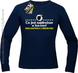 Co jest najdroższe w Seicento Reklamówka z Biedronki  - Longsleeve męski granat