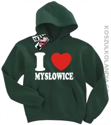 I love Mysłowice - bluza dziecięca z nadrukiem - butelkowy