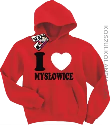 I love Mysłowice - bluza dziecięca z nadrukiem - czerwony