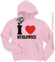 I love Mysłowice - bluza dziecięca z nadrukiem - różowy
