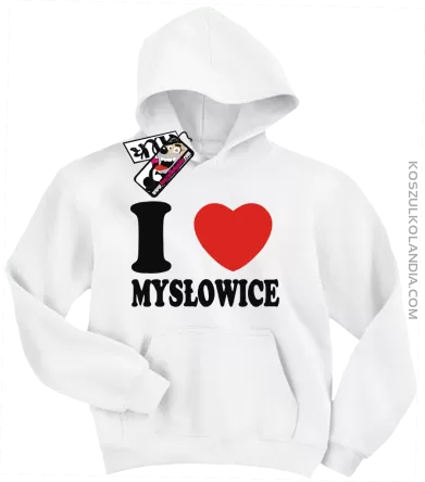 I love Mysłowice - bluza dziecięca z nadrukiem - biały