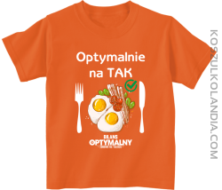 Optymalnie na Tak Nóż Widelec - koszulka dziecięca pomarańczowa