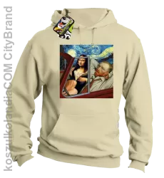 Mona_Gogy Art - Bluza męska z kapturem beżowa 