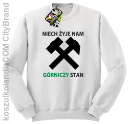 Niech żyje nam górniczy stan - Bluza męska standard bez kaptura biała 